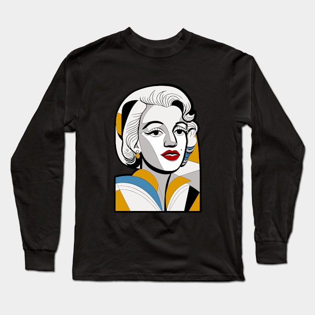 Portrait of Blonde Long Sleeve T-Shirt by Ikibrai